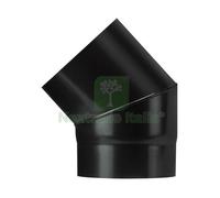 1PZ GOMITO 45¦ PER STUFA A LEGNA PORCELLANATO PLUS LIGHT COL. NERO OPACO Ï CM. :