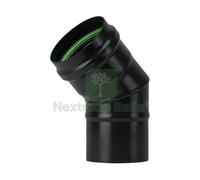 1PZ GOMITO 45¦ PER STUFA A PELLET LIGHT SENZA GUARNIZIONE COL. NERO OPACO Ï CM.: