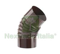 1PZ GOMITO 45° PORCELLANATO PER STUFE A LEGNA MARRONE "ALA SMALTO CLASSIC" Ø MM:
