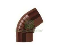 1PZ GOMITO 45° PORCELLANATO PER STUFE A LEGNA MARRONE LUCIDO Ø CM.13:
