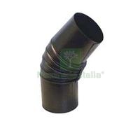 1PZ GOMITO 45° PORCELLANATO STUFE A LEGNA NERO OPACO "ALA SMALTO CLASSIC" Ø MM.: