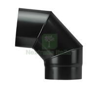 1PZ GOMITO 90¦ PER STUFA A LEGNA PORCELLANATO PLUS LIGHT COL. NERO OPACO Ï CM. :