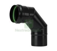1PZ GOMITO 90¦ PER STUFA A PELLET LIGHT SENZA GUARNIZIONE COL. NERO OPACO Ï CM.:
