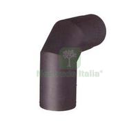 1PZ GOMITO 90° PORCELLANATO PER STUFE A LEGNA NERO OPACO PESANTE MM.1,2 Ø CM.13: