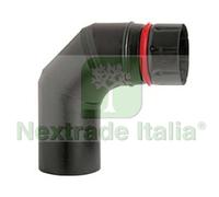 1PZ GOMITO 90° PORCELLANATO PER STUFE A PELLET NERO OPACO "ALA PELLET ECO" Ø MM: