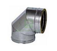 1PZ GOMITO A 90¦ DOPPIA PARETE PER STUFA Ï INTERNO ESTERNO CM.10 15: