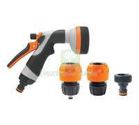 1PZ IDROPISTOLA MULTIFUNZIONE IN KIT 8 JET GF PRESA A RUBINETTO 3 4+STOP+PORTAG: