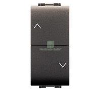 1PZ INTERRUTTORI LIFE ART.4022 DOPPIO PULSANTE PER TAPPARELLE NERO: