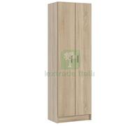 1PZ KIT ARMADIO 2 ANTE MULTIUSO 5 RIPIANI 59X37X180 ROVERE CANADIAN: