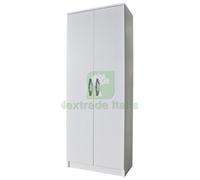 1PZ KIT ARMADIO 2 ANTE SCARPIERA 5 RIPIANI 71X38X182 BIANCO FRASSINO:
