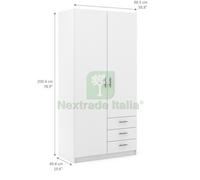 1PZ KIT ARMADIO SPRINT 2ANTE 3CASSETTI BIANCO: