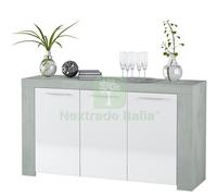 1PZ KIT CREDENZA 3 ANTE 'AMBIT'42X144X80H BIANCO CEMENTO: