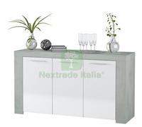 1PZ KIT CREDENZA 3 ANTE 'AMBIT'42X144X80H BIANCO CEMENTO: