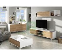 1PZ KIT CREDENZA 3 ANTE ZAIKEN 154X41XH75 CM BIANCO ROVERE:
