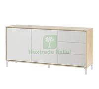 1PZ KIT CREDENZA BROOKLYN 2 ANTE + 3 CASSETTI CANADIAN BIANCO ARTIK: