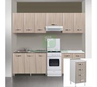1PZ KIT CUCINA BASE 4 CASSETTI 40X50XH85 CM OLMO: