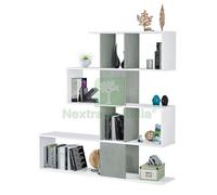 1PZ KIT LIBRERIA ZIG ZAG 145X28X145 BIANCO CEMENTO: