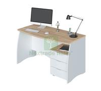 1PZ KIT SCRIVANIA ESTIL CON 3CASSETTI CM.136X67X74H ROVERE BIANCO: