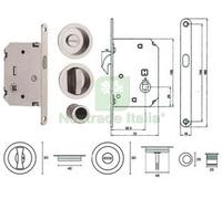 1PZ KIT SERRATURA PER PORTE SCORREVOLI B. TONDO CR. SATINATO E0262N51 MM.50 FRO:
