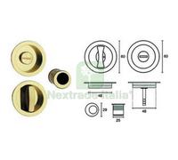 1PZ KIT SERRATURA PER PORTE SCORREVOLI B.TONDO CR. SATINATO MM.50 FRONTALE CON :