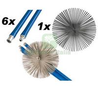 1PZ KIT SPAZZACAMINO 6 ASTE DA CM.140 + 1 SCOVOLO CM.25: