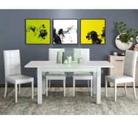 1PZ KIT TAVOLO FIRENZE 70X110 150 BIANCO FRASSINO: