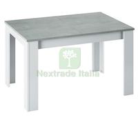 1PZ KIT TAVOLO KENDRA 90X140 190XH78 CM BIANCO CEMENTO: