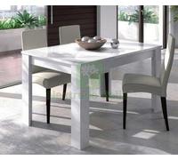 1PZ KIT TAVOLO KENDRA 90X140 190XH78 CM BIANCO LUCIDO: