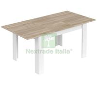 1PZ KIT TAVOLO KENDRA 90X140 190XH78 CM ROVERE BIANCO: