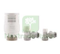 1PZ KIT VALVOLE TERMOSTATICHE AD ANGOLO ATTACCO F ART.KIT3 F 3 8":