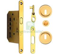 1PZ KIT X PORTE SCORREVOLE CON COPPIA NICCHIE TONDA CON CHIAVE ORO LUCIDO: