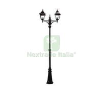 1PZ LAMPIONE 2 LUCI SU PALO MODELLO NEW YORK 2X100W IP44 CM.230H. COLORE NERO: