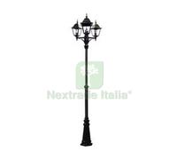 1PZ LAMPIONE 3 LUCI SU PALO MODELLO NEW YORK 3X100W IP44 CM.230H. COLORE NERO: