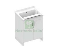 1PZ LAVATOIO IN LEGNO NOBILITATO E ASSE IN POLIPROPILENE CM.61X51X87H.: