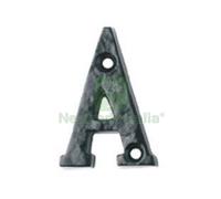 1PZ LETTERA ALFABETO "A" IN FERRO NERO OPACO: