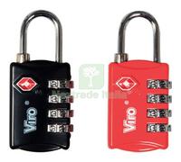 1PZ LUCCHETTO A COMBINAZIONE 424 TSA VIRO OTTONE ARCO CROMATO MM 28: