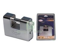 1PZ LUCCHETTO ANTISCASSO CORAZZATO 110B POTENT OTTONE ACCIAIO CROMATO CHIAVI 3 :