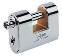 1PZ LUCCHETTO ANTISCASSO CORAZZATO PANZER VIRO OTTONE ACCIAIO CROMATO CHIAVI 3 :