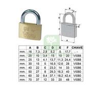 1PZ LUCCHETTO ARCO NORMALE "FAI BY VIRO" MM.70 (ART.557):
