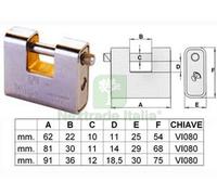 1PZ LUCCHETTO CORAZZATO A UNA BOCCA "FAI BY VIRO" MM.81 (ART.4016):