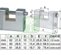 1PZ LUCCHETTO CORAZZATO A UNA BOCCA MM.90: