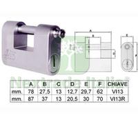 1PZ LUCCHETTO CORAZZATO A UNA BOCCA "MONOLITH" MM.87 (ART.4144):