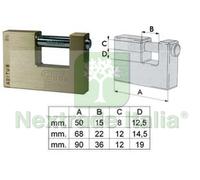 1PZ LUCCHETTO RETTANGOLARE IN OTTONE "CITY" P040 MM.50 (P04050177):