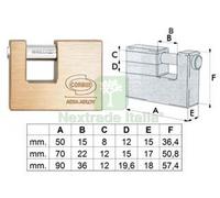 1PZ LUCCHETTO RETTANGOLARE IN OTTONE PL311 MM.90 (PL3119000):