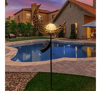 1pz Luce Decorativa da Giardino Luna Solare, Sfera in Vetro Incrostato con Picchetto , per Sentieri, , , Cortili, Regalo per Donne, , Natale, Ringraziamento, Decorazione per Halloween