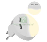 1PZ LUCE SPIA NOTTURNA A LED SMD 0,4 WATT COLORE BIANCO: