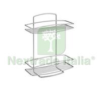 1PZ MENSOLA RETTANGOLARE A 2 PIANI SERIE ONDA CM.26X11X35: