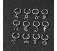 1pz minimalista costellazione simbolo orecchino a goccia per uomo per accessori gioielli quotidiani, gioielli in acciaio inossidabile Ariete,Toro,Gemelli,Cancro,Leone,Vergine,Bilancia,Scorpione,Sagitt