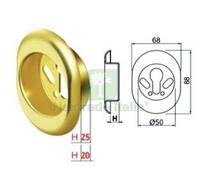 1PZ MOSTRINA A VASCHETTA IN ACCIAIO PVD OTTONATO MM.68X88X25H Ø MM.50 (KT5238A2: