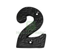 1PZ NUMERO CIVICO "2" IN FERRO NERO OPACO: